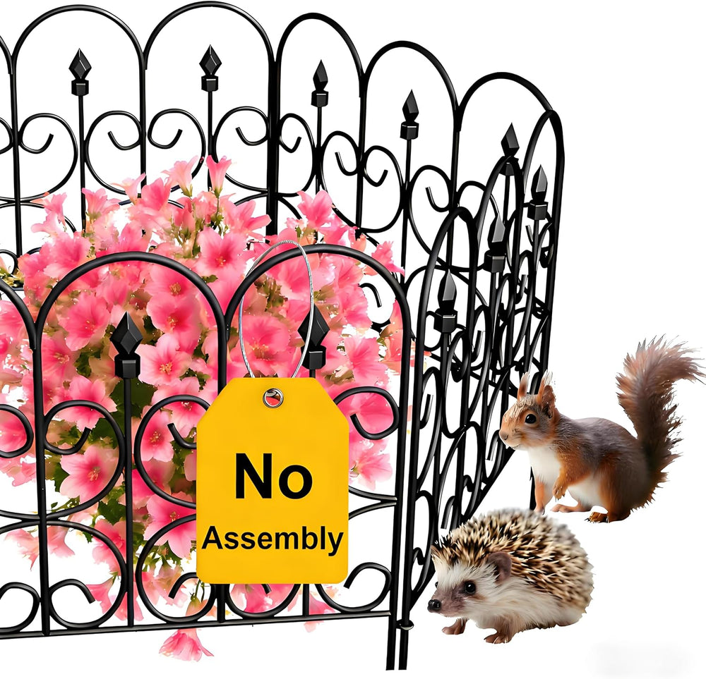 AMAGABELI GARDEN & HOME 5 Panels 24in(H)×10ft(L) Decorative Garden Fences...