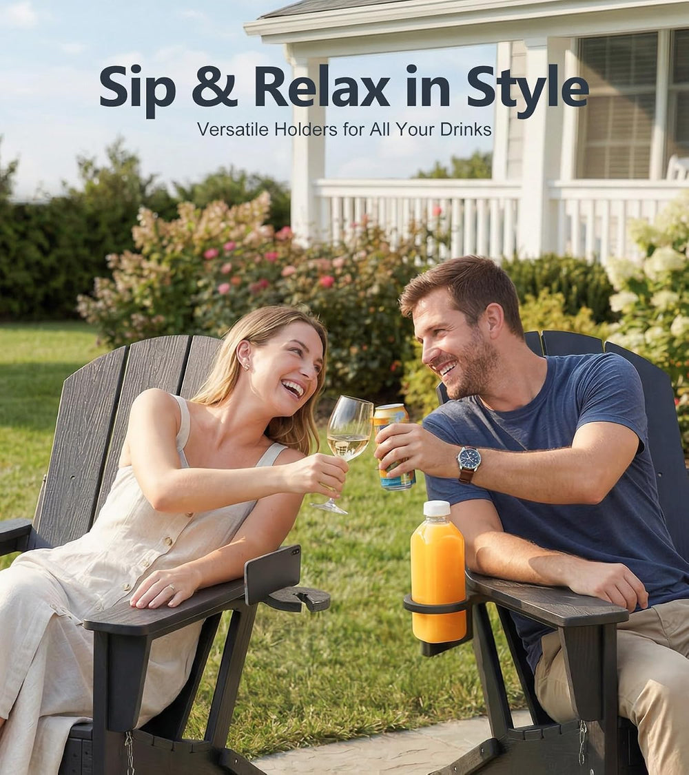 PASAMIC Adirondack Rocking Chairs Set of 2, Foldable All-Weather HDPE Patio R...
