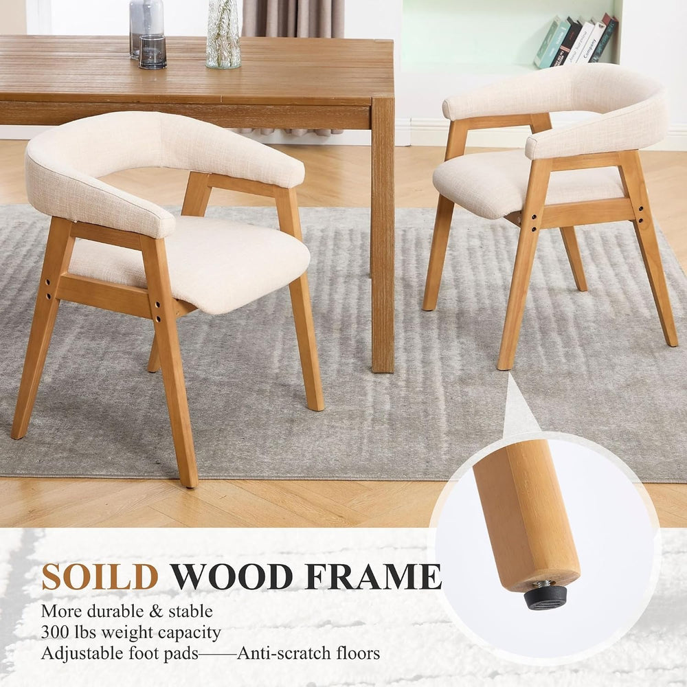 CIMOTA Modern Barrel Dining Chairs with Arms Set of 6, Upholstered Fabric Kit...