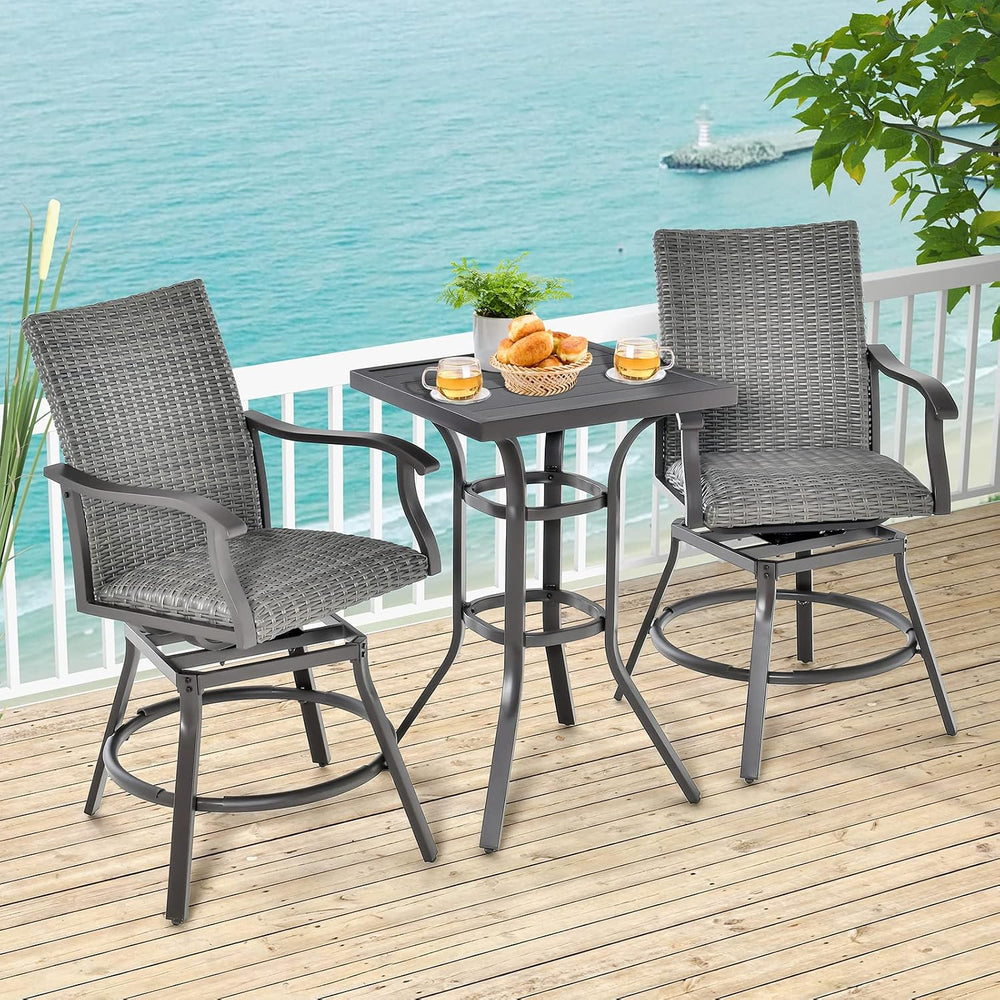 Tangkula 24 Inch Outdoor Bar Table, Patio Bar Height Table with Aluminum Tabl...