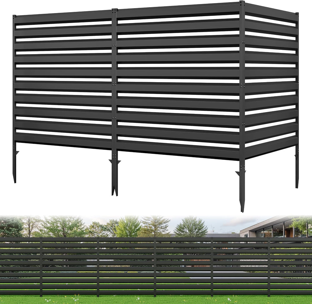 BESFUR 42" H x 38" W Metal Privacy Fence Panels for Outside, Decora...