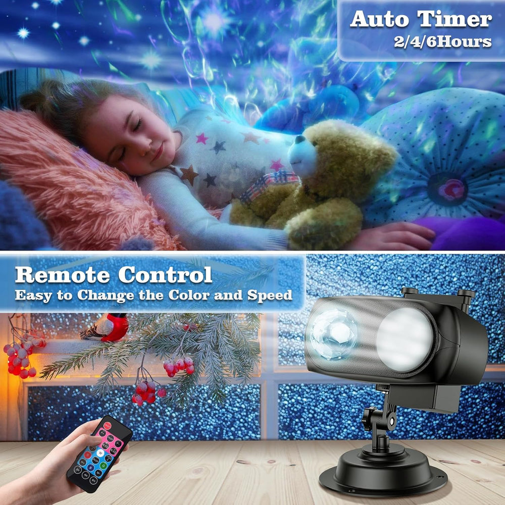 Brighter Halloween Christmas Outdoor Projector Lights with 14 HD (3D Ocean Wa...