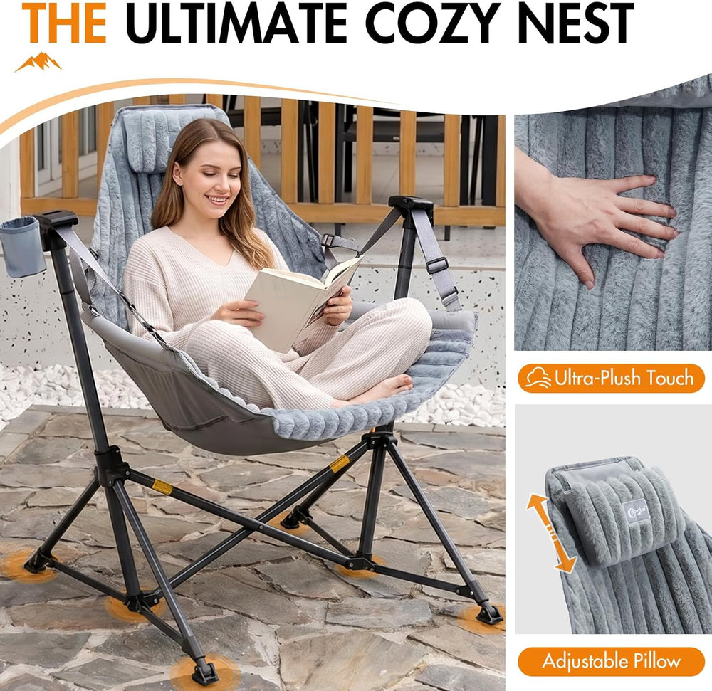 Portal Hammock Camping Chair,Adjustable Recline Backrest,Grey