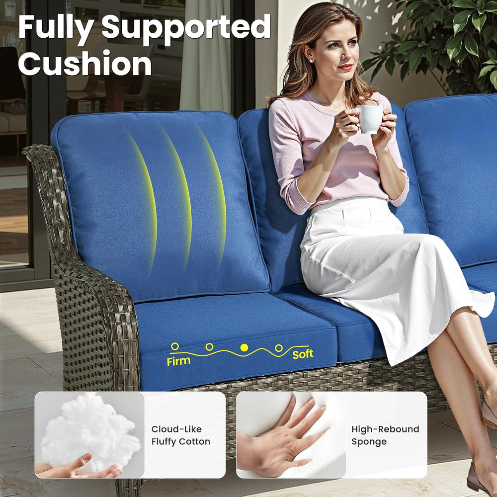 ovios 5-Piece Patio Furniture Set with Swivel Chairs Side Table, Outdoor Wick...