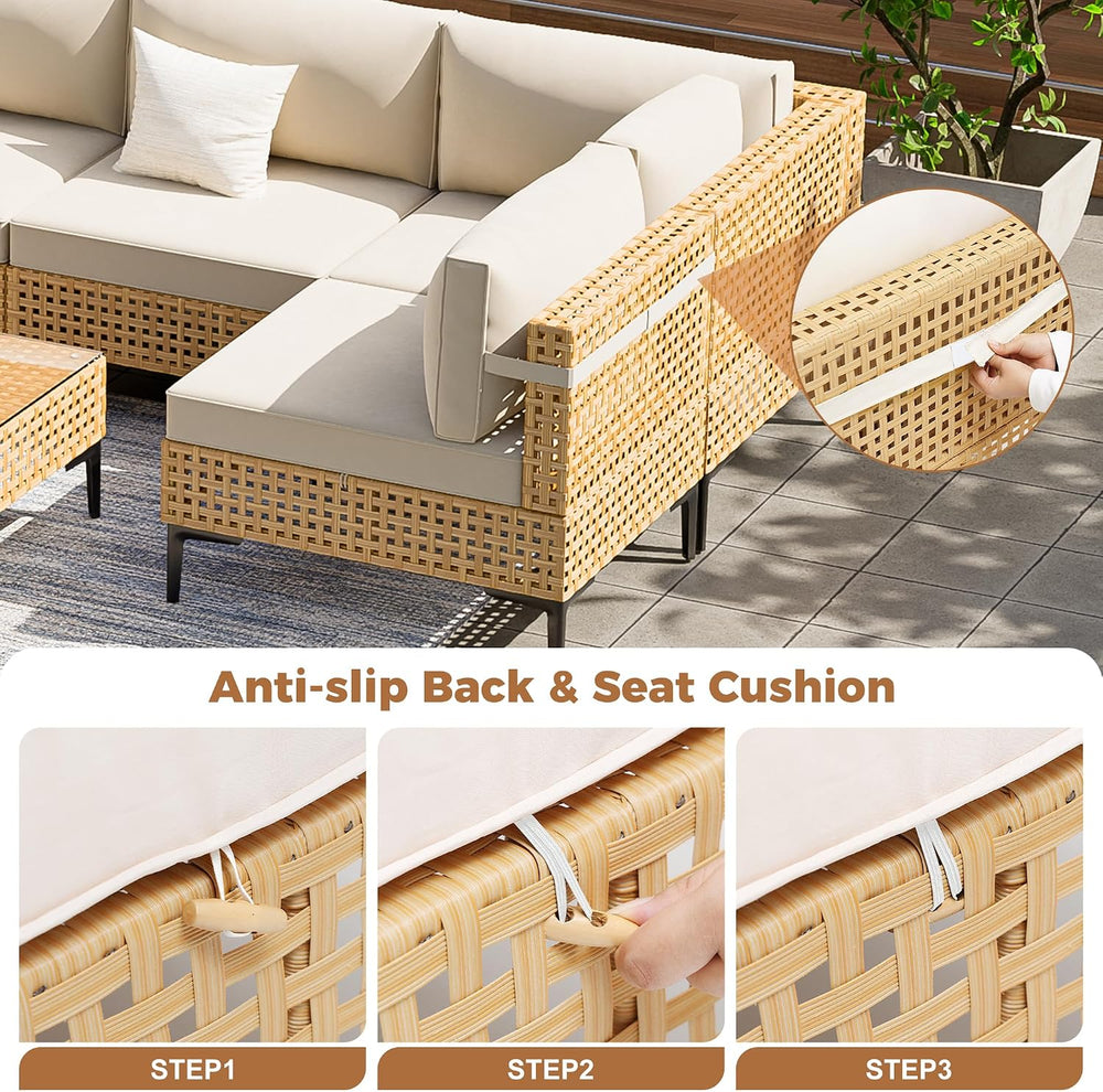 Patio Furniture Set 9 Piece Large Modular Outdoor Sectional Free Combination ...