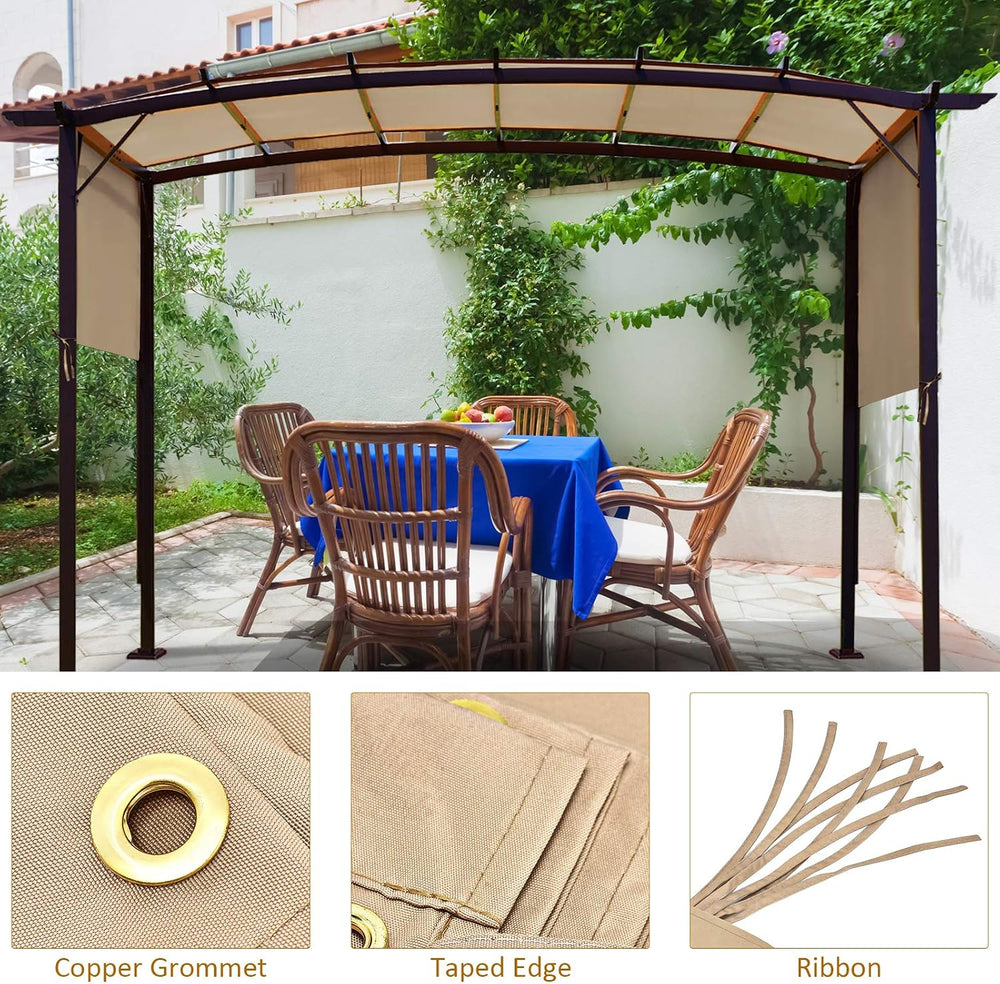Tangkula 16.7x6.7 Ft Pergola Replacement Canopy Shade Cover, Beige