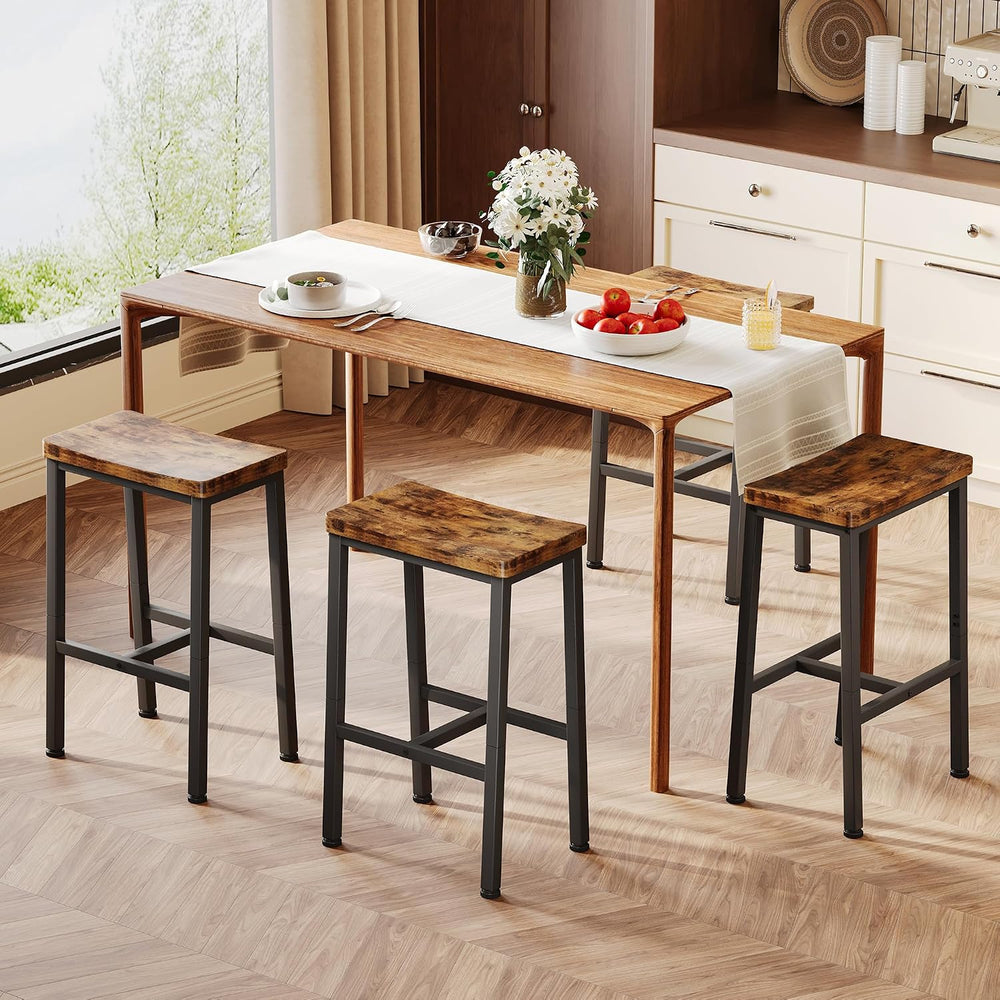 Homeiju Bar Stools, Counter Height Bar Stools Set of 2, 23.6 Inch Saddle Stoo...