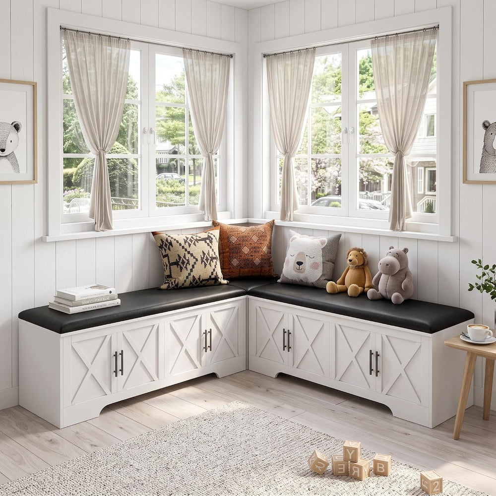 DreamDashio Storage Bench with Cushion, 47.2" End of Bed Storage Bench w...