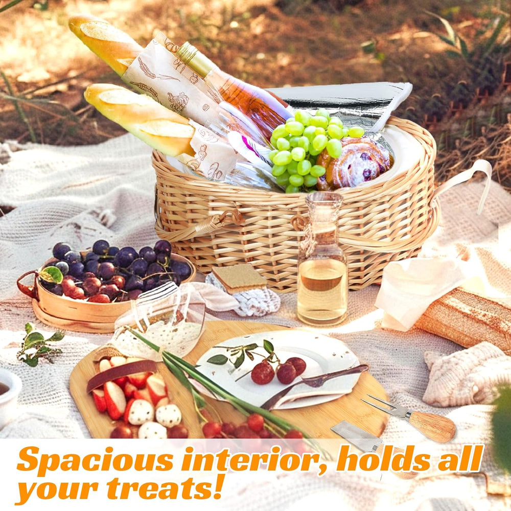 Hap Tim Wicker Picnic Basket Set with Charcuterie Boards for 2 - Unique Gifts...