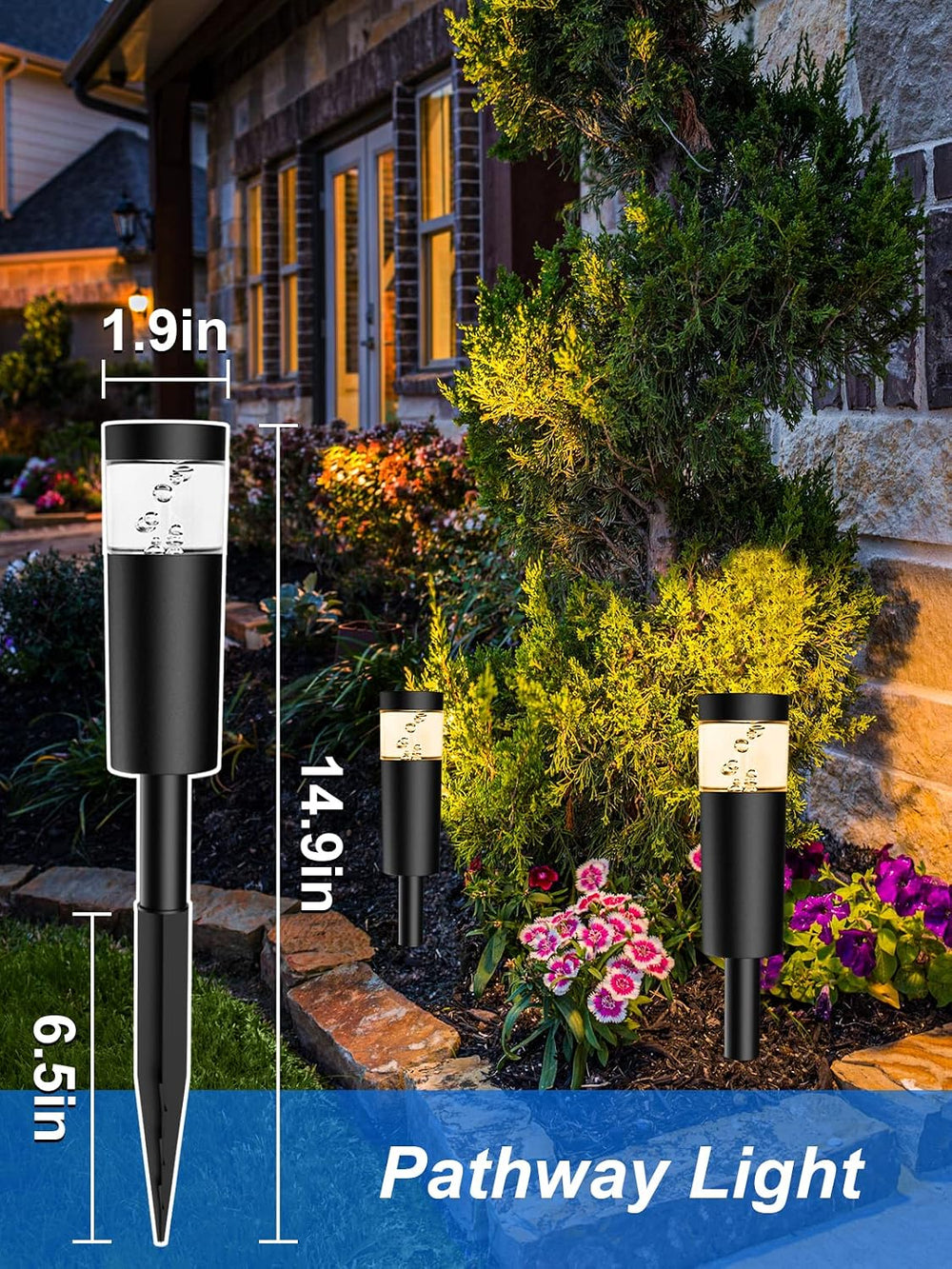 5W Low Voltage Landscape Pathway Lights with Connectors 12V Outdoor Landscape...