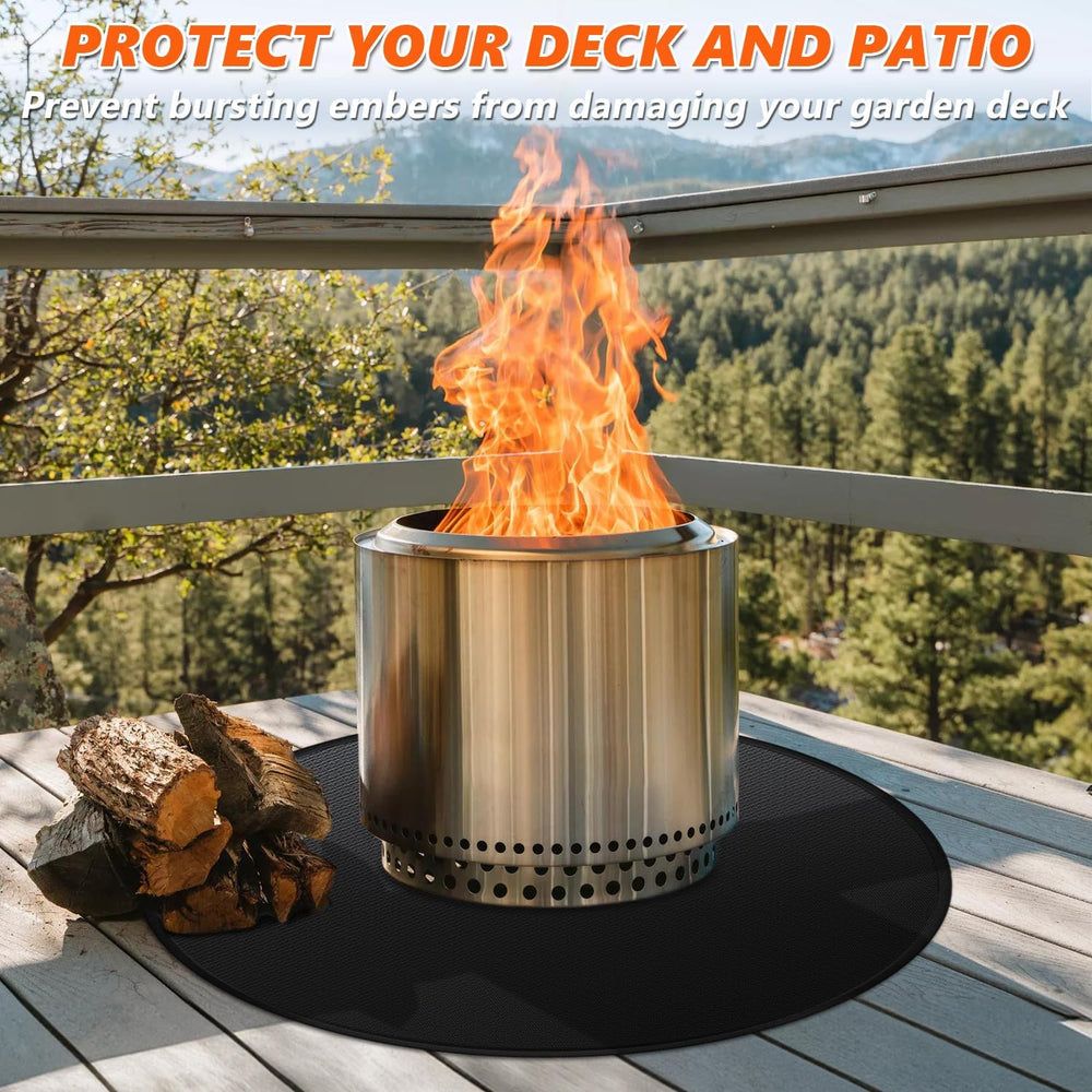 59" Fire Pit Mat for Solo Stove Bonfire, Double-Sided Fireproof Under Gr...