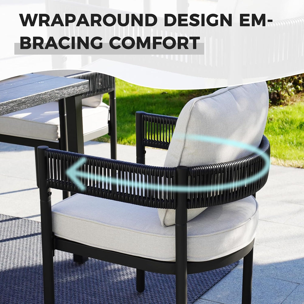 Grand patio Outdoor Dining Chair Set of 2, 2 Pieces Patio Dining Chairs, Meta...
