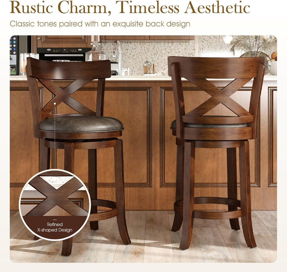 Sophia & William 26 Inch Swivel Bar Stools Set of 2, Counter Height Stools