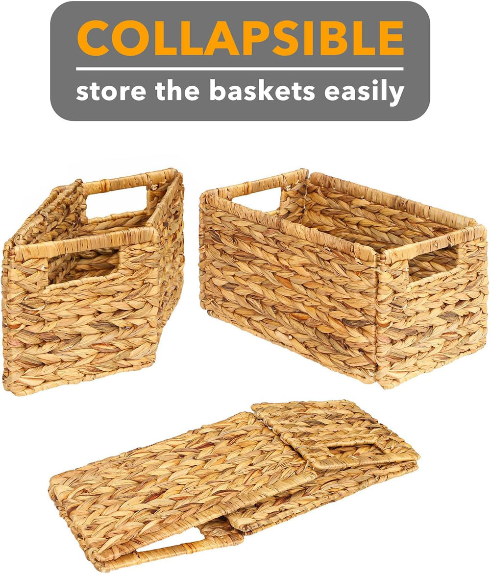 SpaceAid 4 Pack Wicker Basket, Storage Baskets for Organizing, Woven Rattan B...