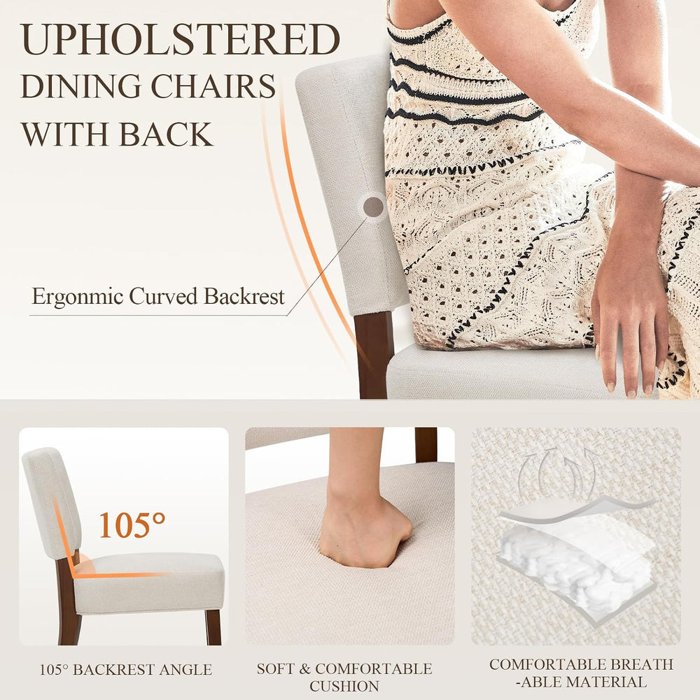 COLAMY Upholstered Dining Chairs Set of 6, Modern Kitchen Chairs with Back, F...