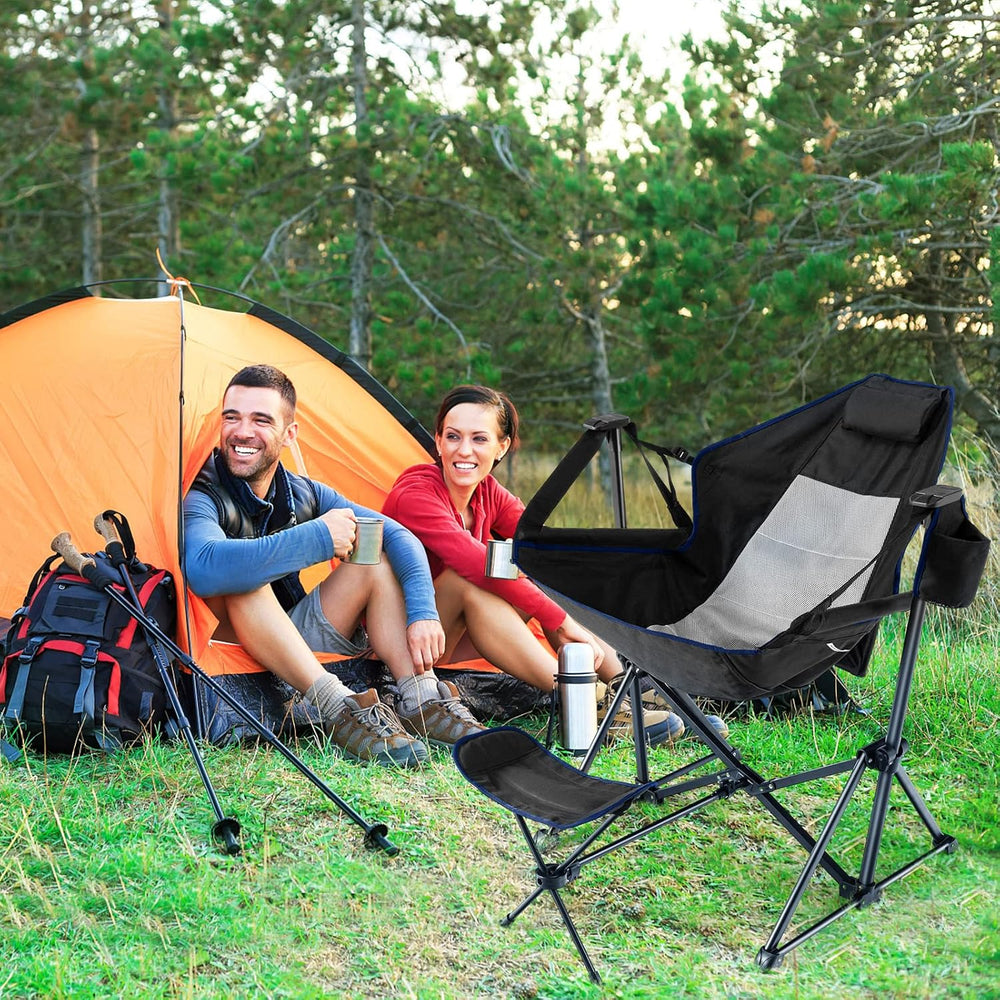 HAPPYGRILL Hammock Camping Chair, Folding Camping Swinging Chair with Retract...