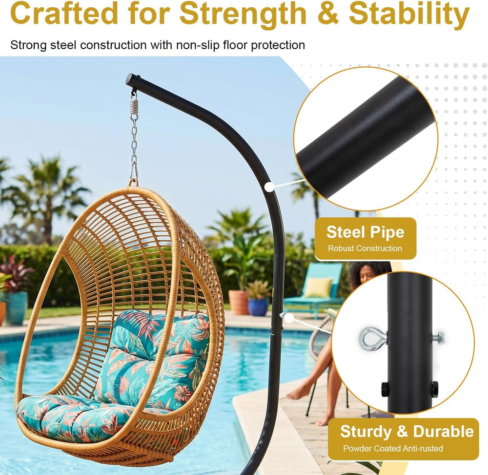 FDW Hammock Chair Stand, Outdoor Solid Steel Heavy Duty Construction for Hang...