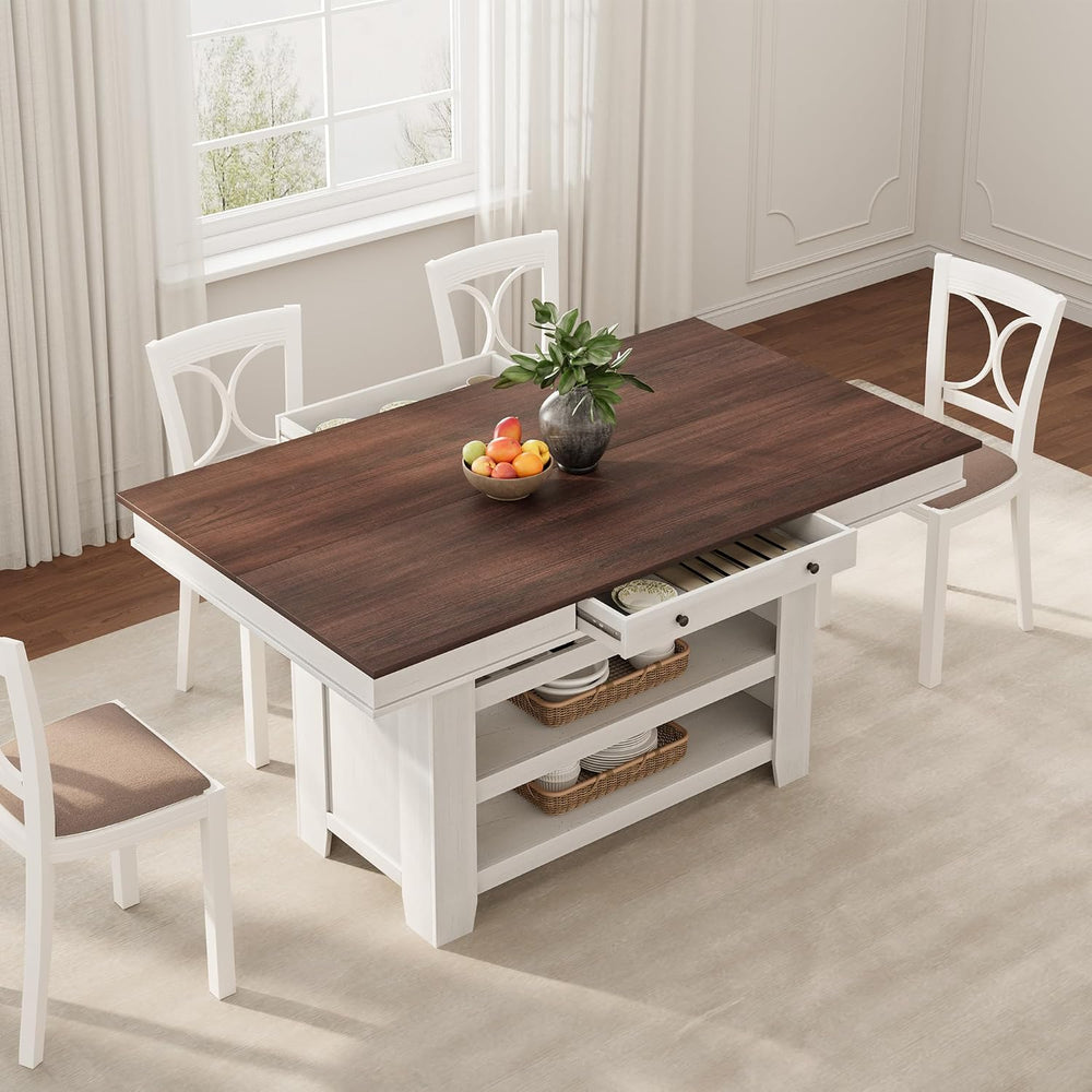 GAOMON 60" Counter Height Dining Table for 4-6, Farmhouse Rectangular Ba...