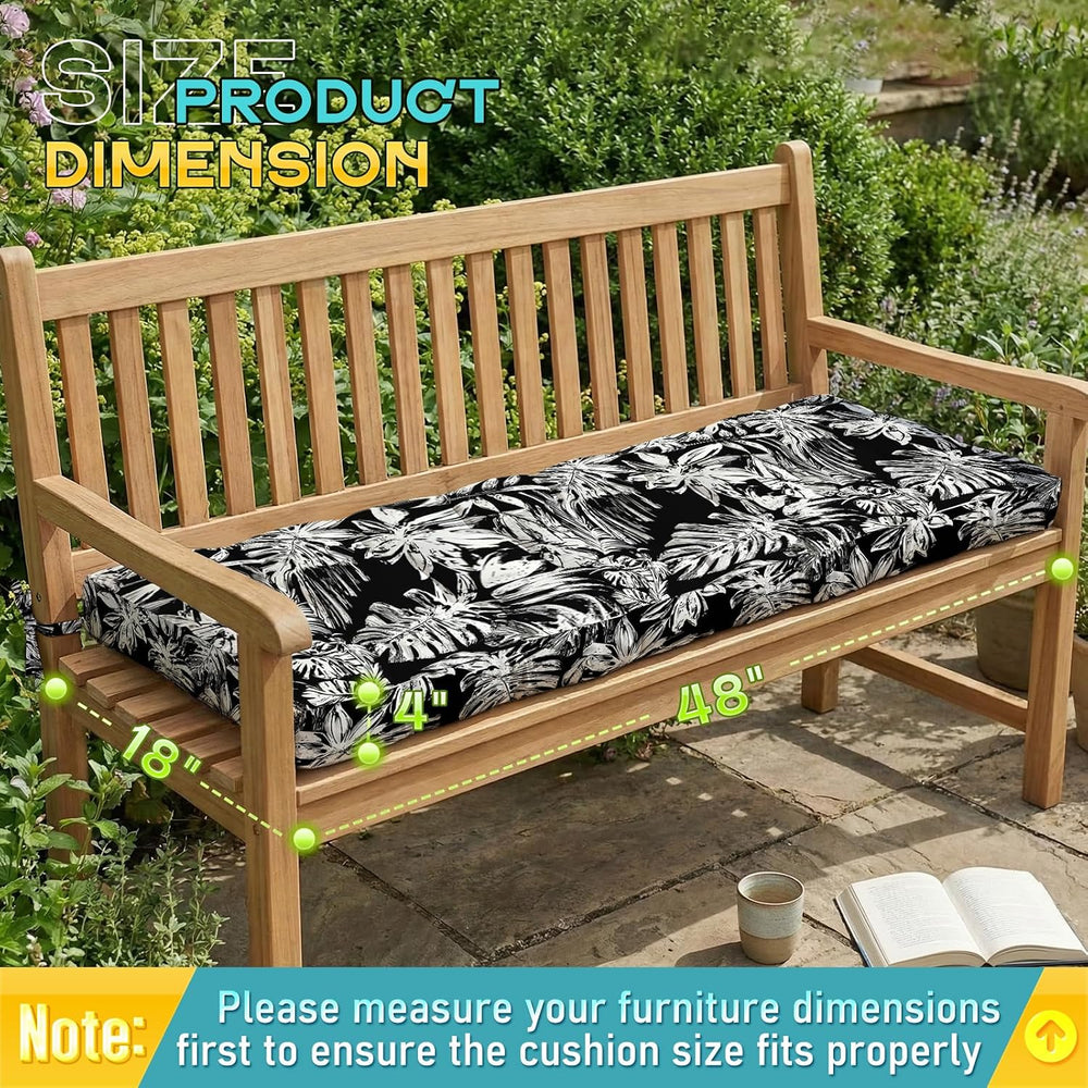 Outdoor Bench Cushion, Tufted Patio Seat Pad for Garden Bench, Porch Swing, I...