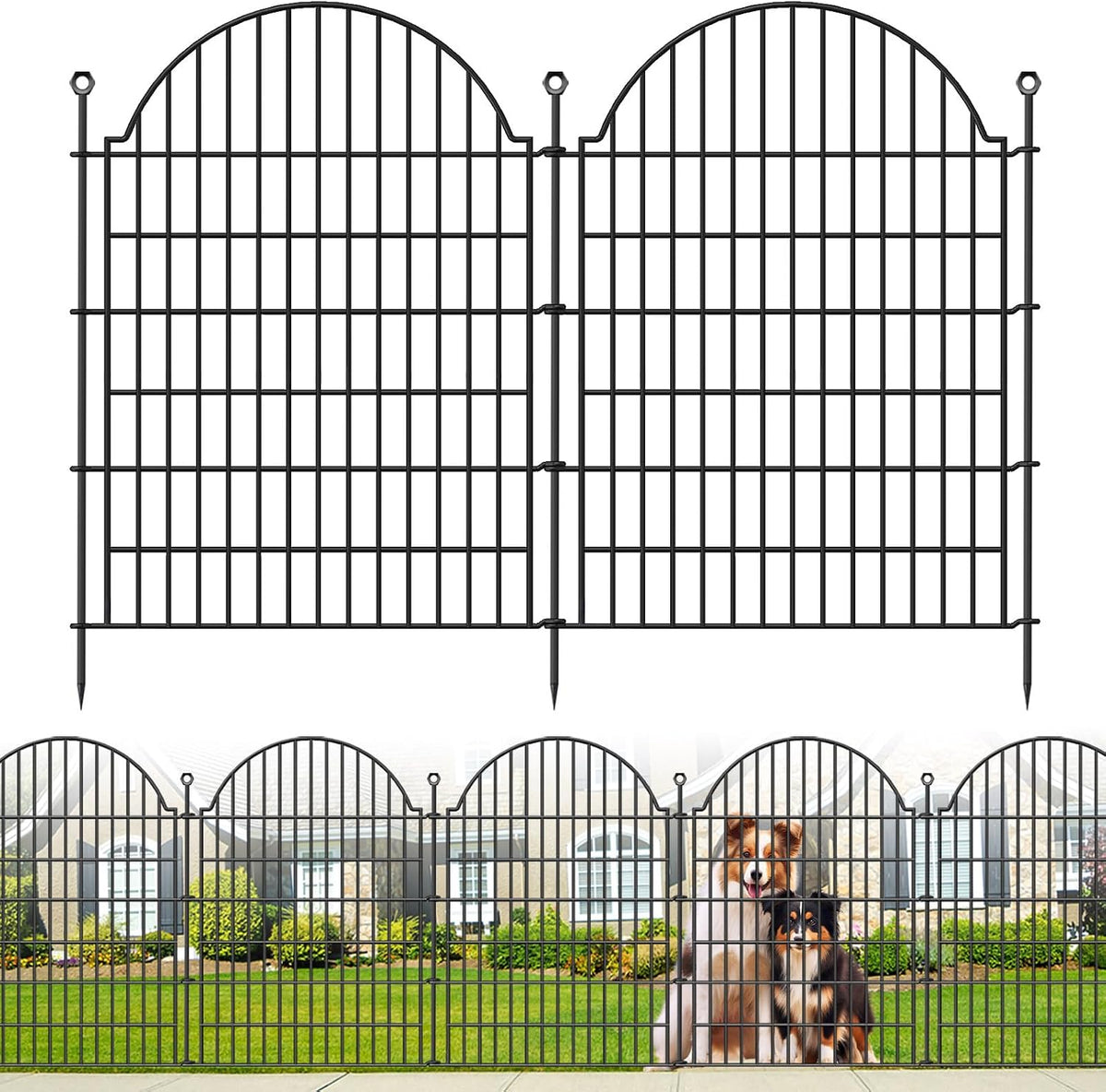 10 panels no dig decorative outdoor garden fence, main product view