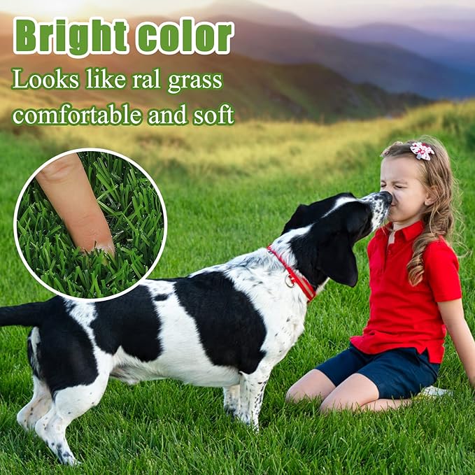 Bsmathom Artificial Grass Rug Indoor Outdoor Rug, 4x6Ft Artificial Grass Area...