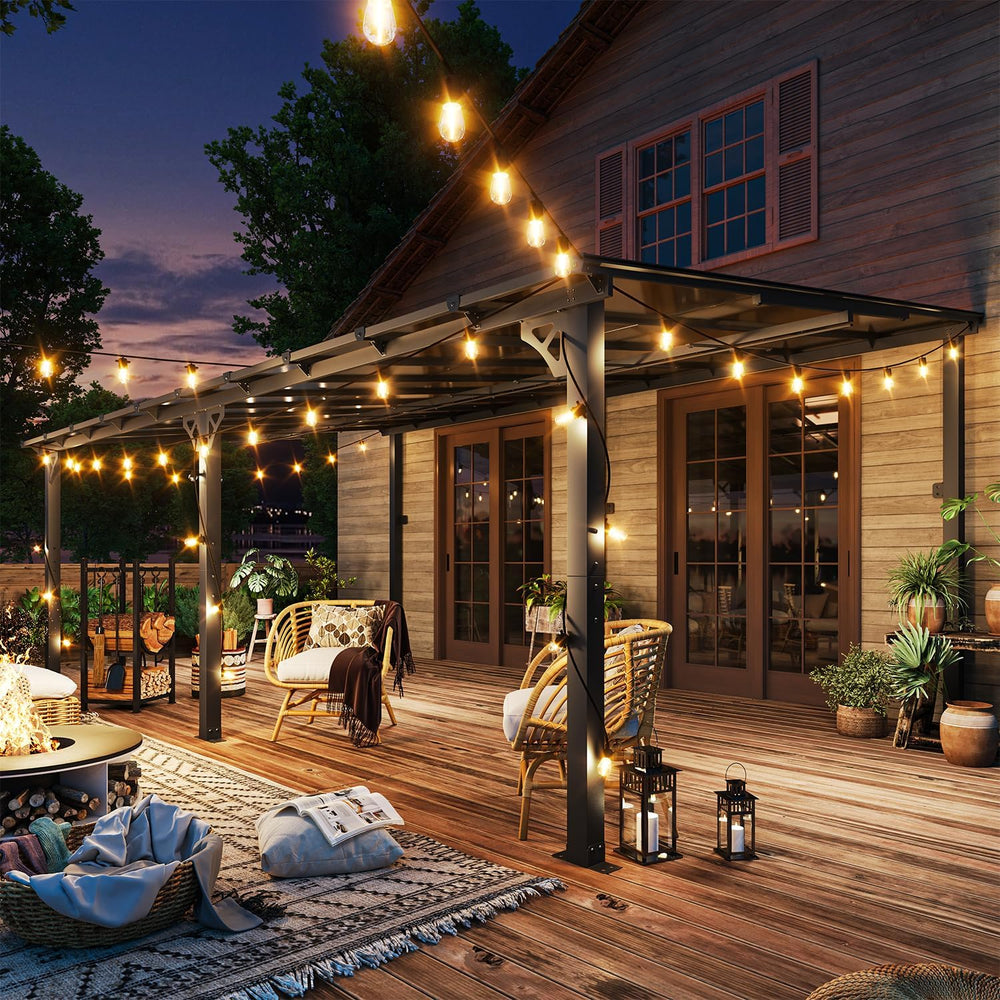Gazebo for Patio 10' x 20', Gazebo Pergola with Sloped Roof, Large Wa...