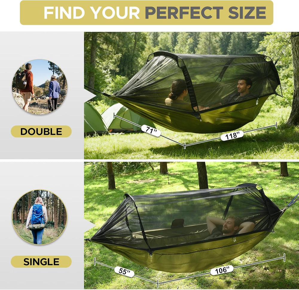 Sunyear Camping Hammock Tent - Portable Hammocks with Mosquito Net (Single/Do...
