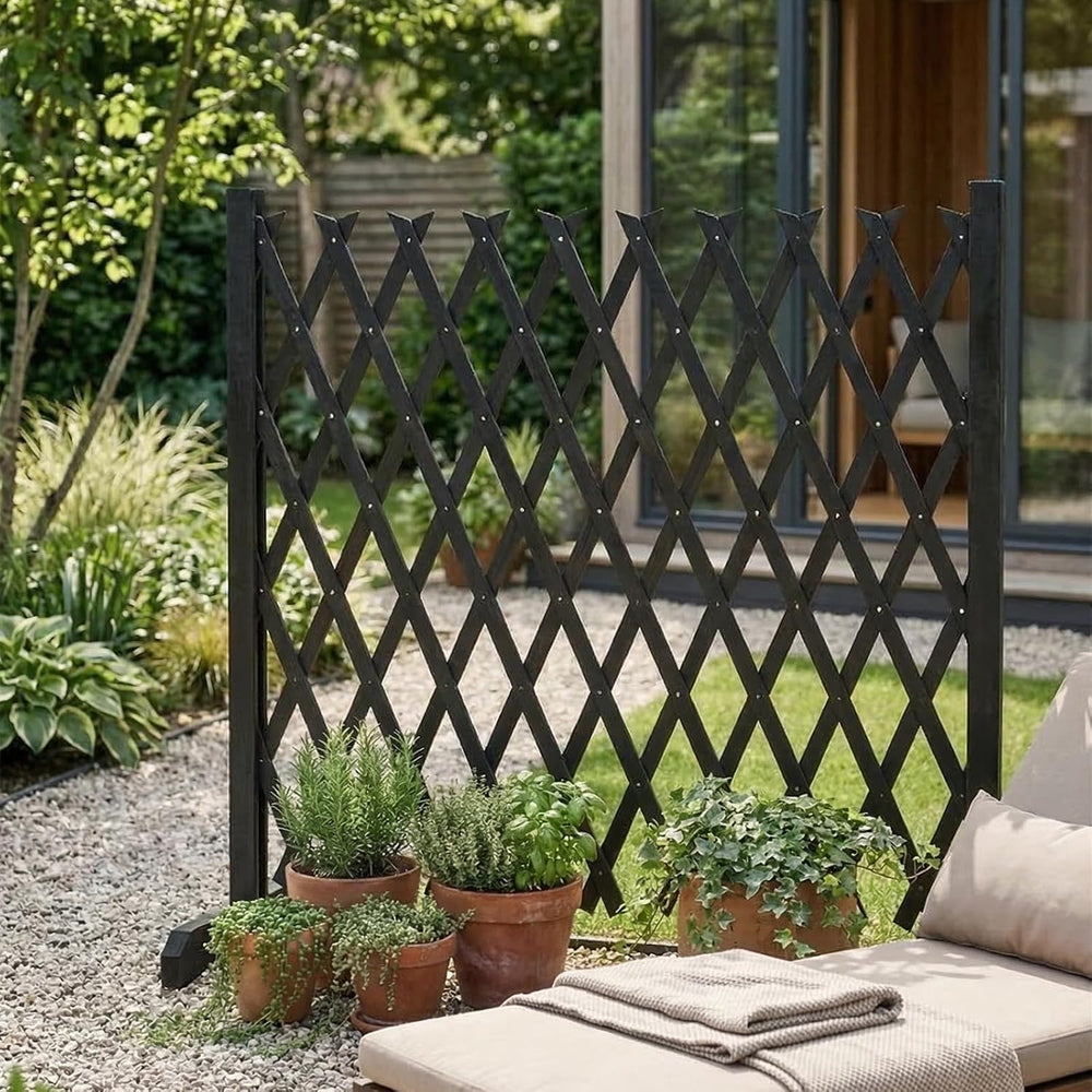VINGLI 2 Packs Expandable Garden Fence, 27.55in Freestanding Lattice Fence, S...