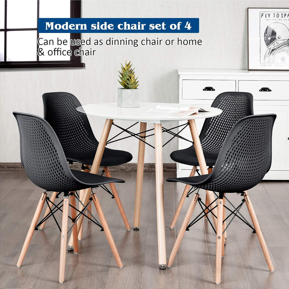 Giantex Set of 4 Modern Dining Chairs, Outdoor Indoor Shell PP Lounge Side Ch...