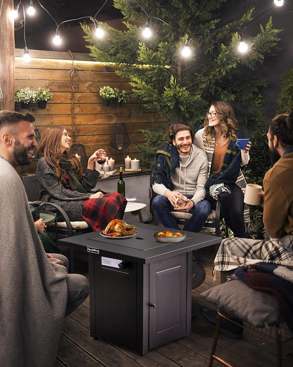 LEGACY HEATING 28in Gas Fire Pit Table, Outdoor Firepit