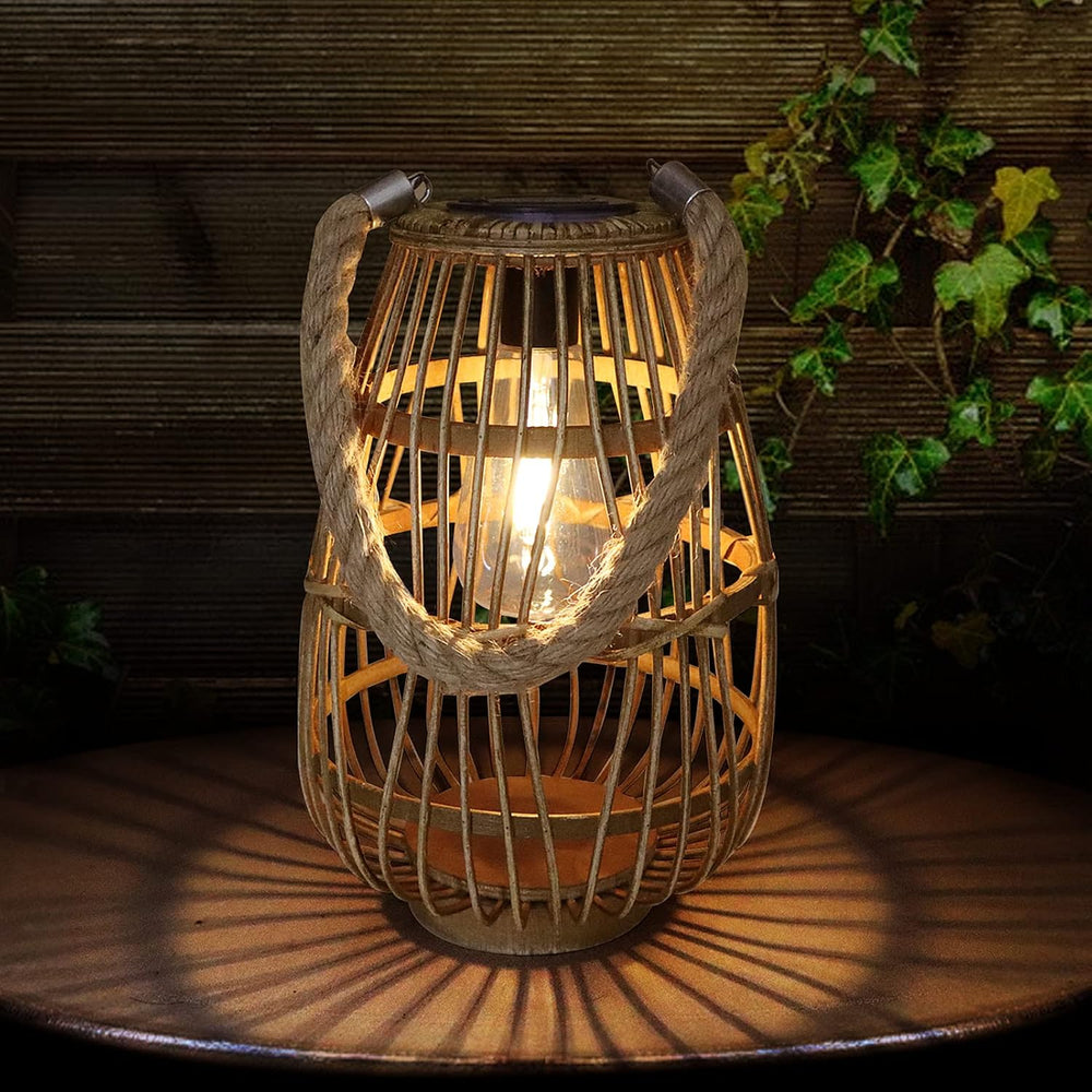 Solar Lantern Outdoor Waterproof Large Hanging/Tabletop Rattan Lanterns