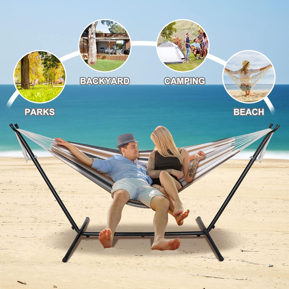 SUPER DEAL Portable 2 Person Hammock with 9FT Hammock Stand, 620 LBS Capacity...