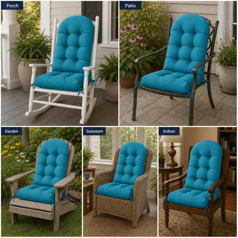 Rocking Chair Cushion, Outdoor Thick Adirondack Chair Cushions, High Back Sea...