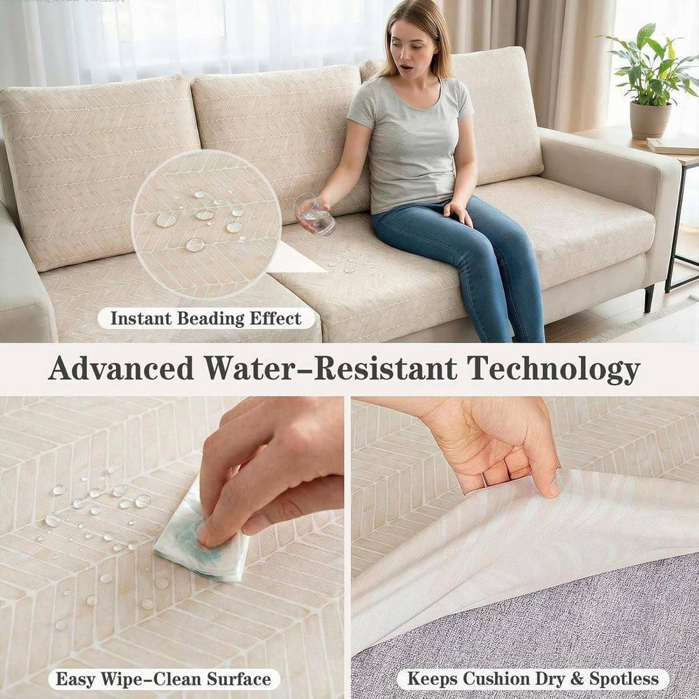 8 Pack Outdoor Cushion Covers, Water Resistant, High Stretch Fit