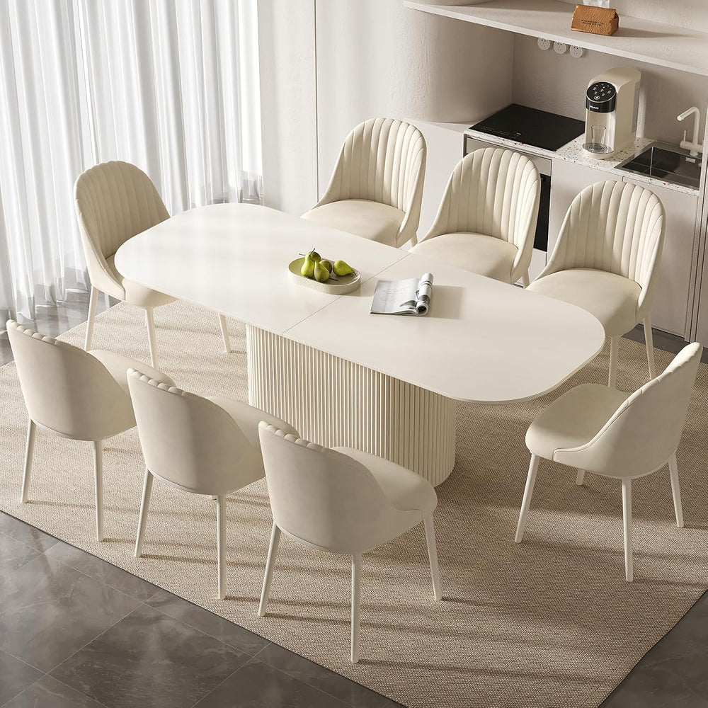 86" Modern Rectangular Dining Table for 6-8, Large Kitchen Table with Pe...