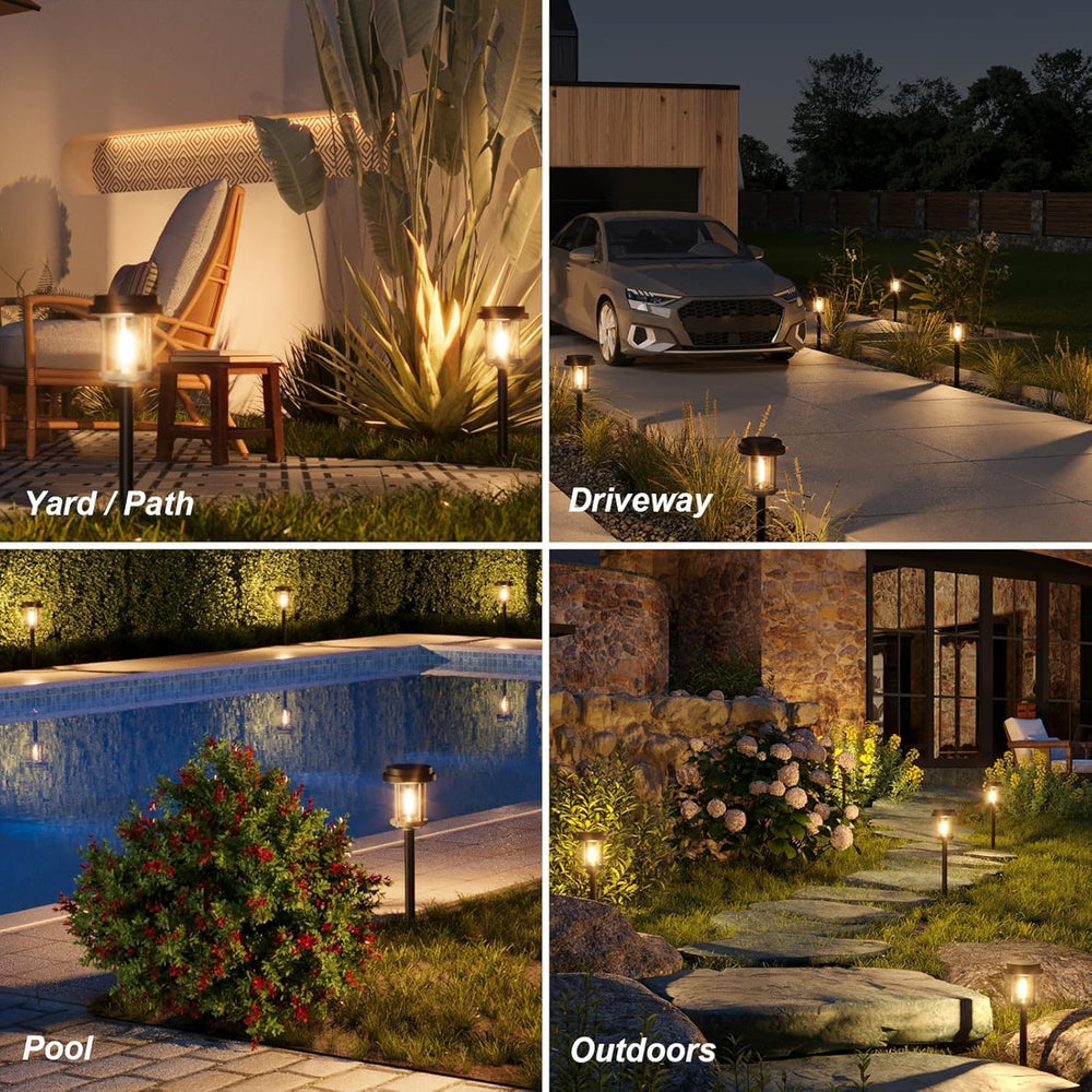 XMCOSY+ 6 Pack Solar Pathway Lights Outdoor, 20 LM Solar Lights for Garden