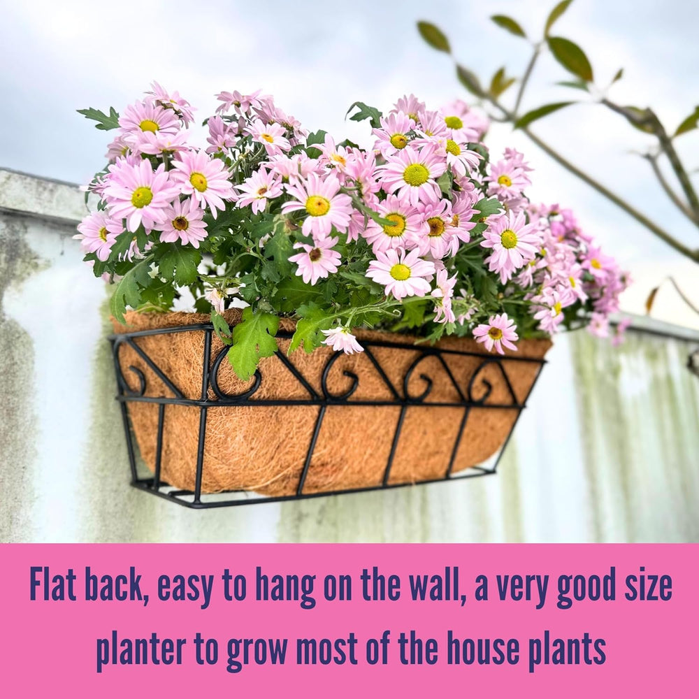 LaLaGreen Wall Planters for Outdoor Plants (2 Pack, 16 Inch) Window Flower Bo...
