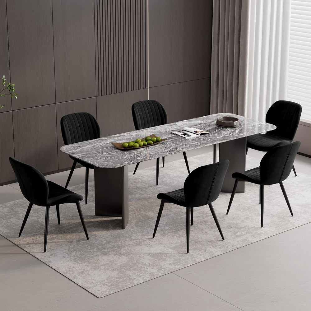 Dining Chairs Set of 6 Modern Velvet Dining Room Chairs Upholstered Dining Ch...