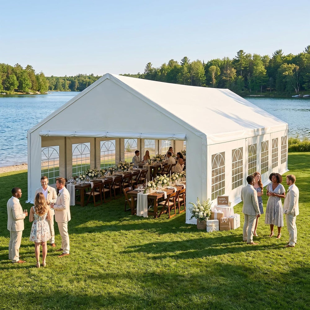 20x40ft Party Tent Heavy Duty with Removable Sidewalls White