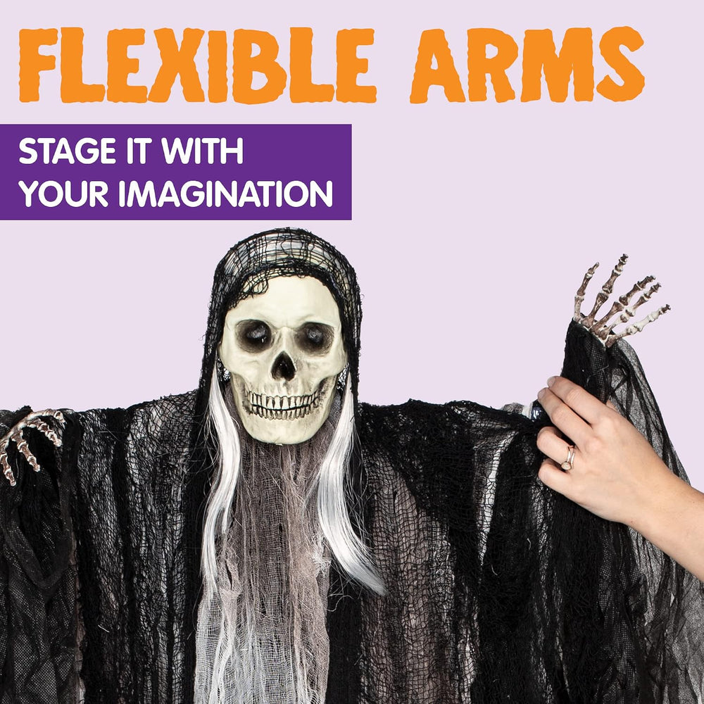 JOYIN 3 Pack Hanging Halloween Skeleton Ghosts Decorations, Grim Reapers for ...