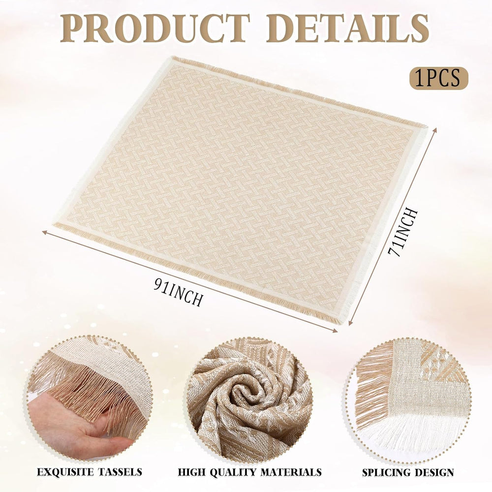9 Pcs Extra Large Outdoor Boho Picnic Blanket 91'' x 71'' Fol...