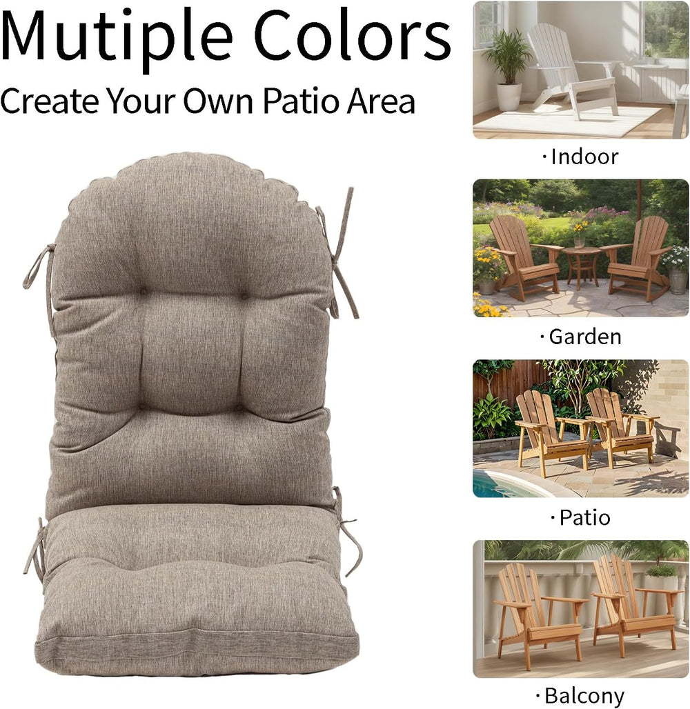 QILLOWAY Outdoor High Back Chair Cushion for Adirondack, All Weather Rocking ...