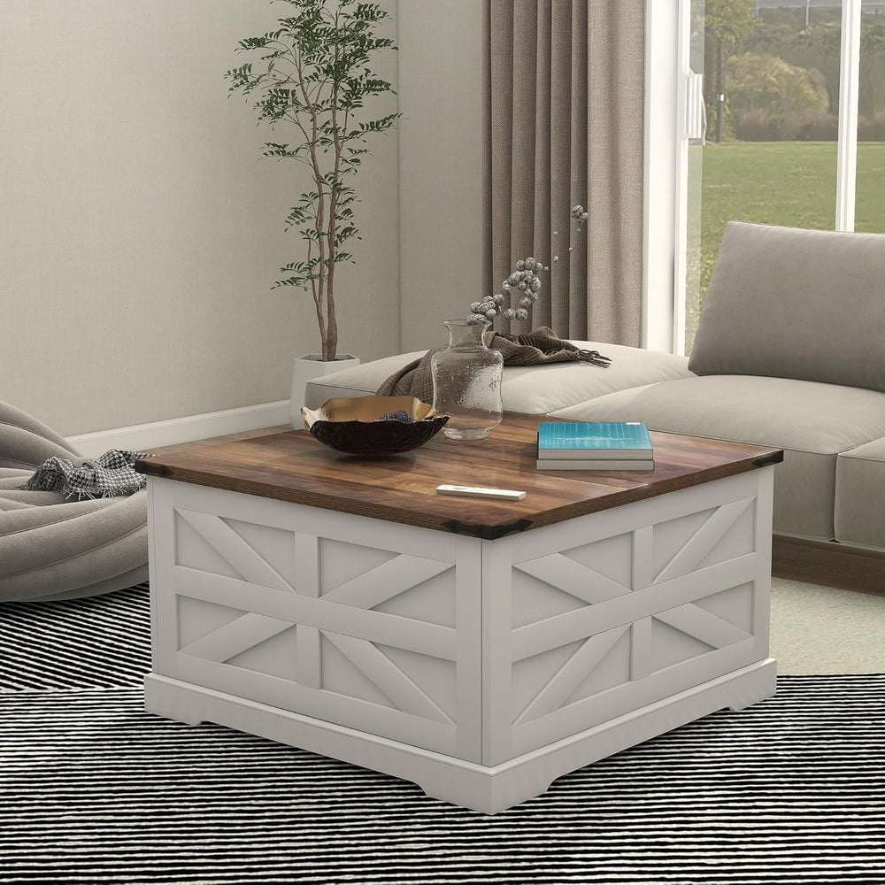 TaoHFE Lift Top Coffee Table with Storage,Rustic Farmhouse Coffee Table