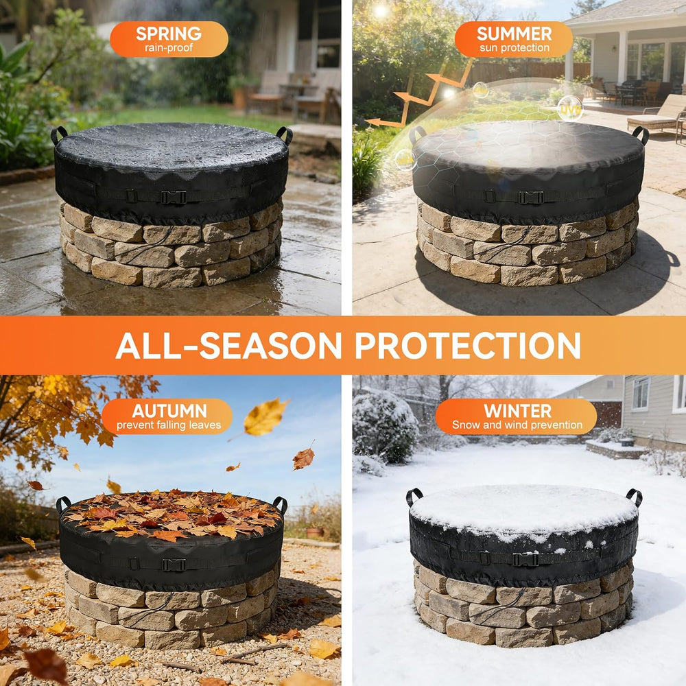 Onlyme Round Fire Pit Cover, 71 Inch Outdoor Firepit Covers 600D-71*9 In