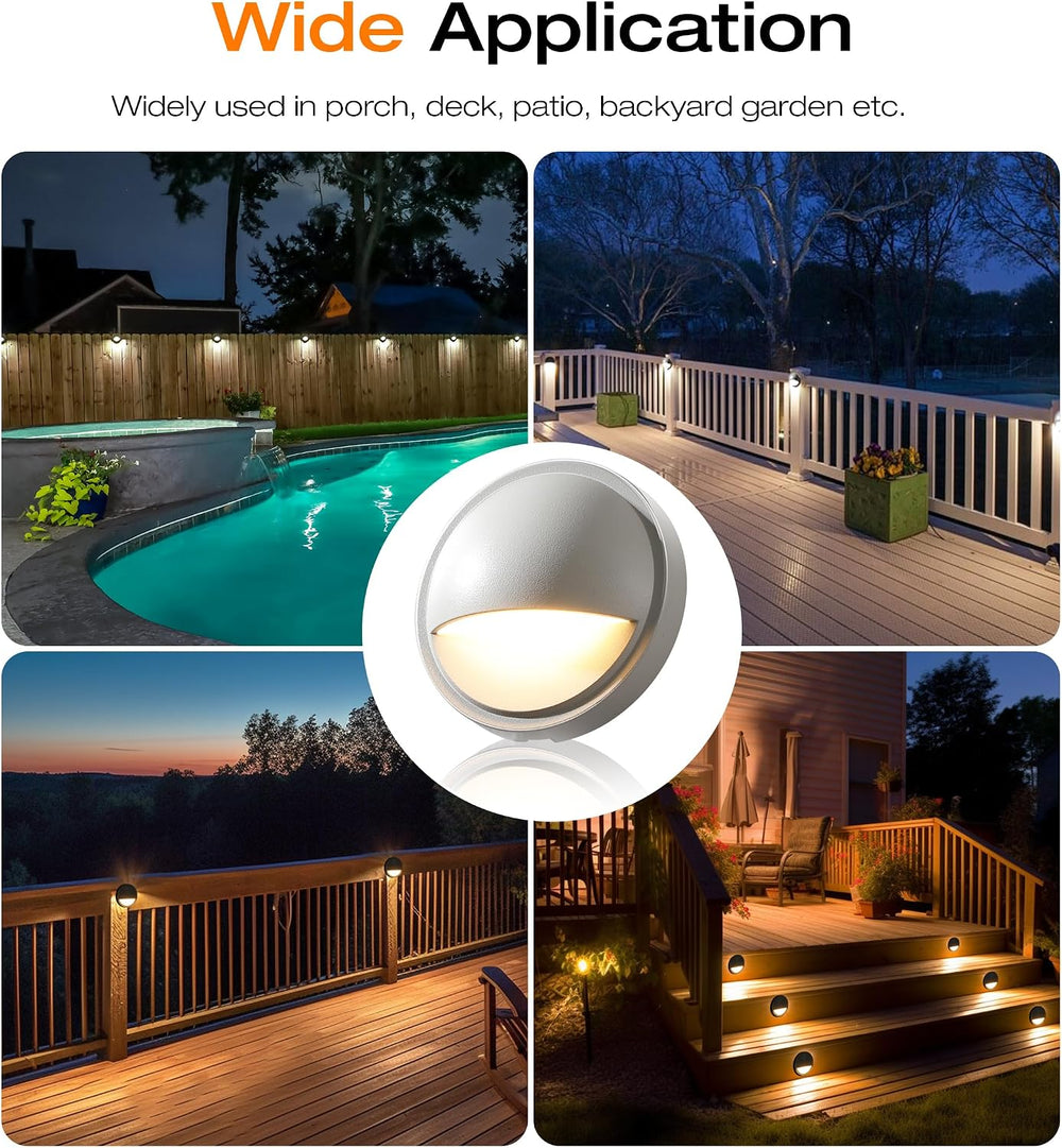 CLOUDY BAY [6 Pack] 3CCT Low Voltage LED Deck Lights Outdoor,2700K/3500K/5000...