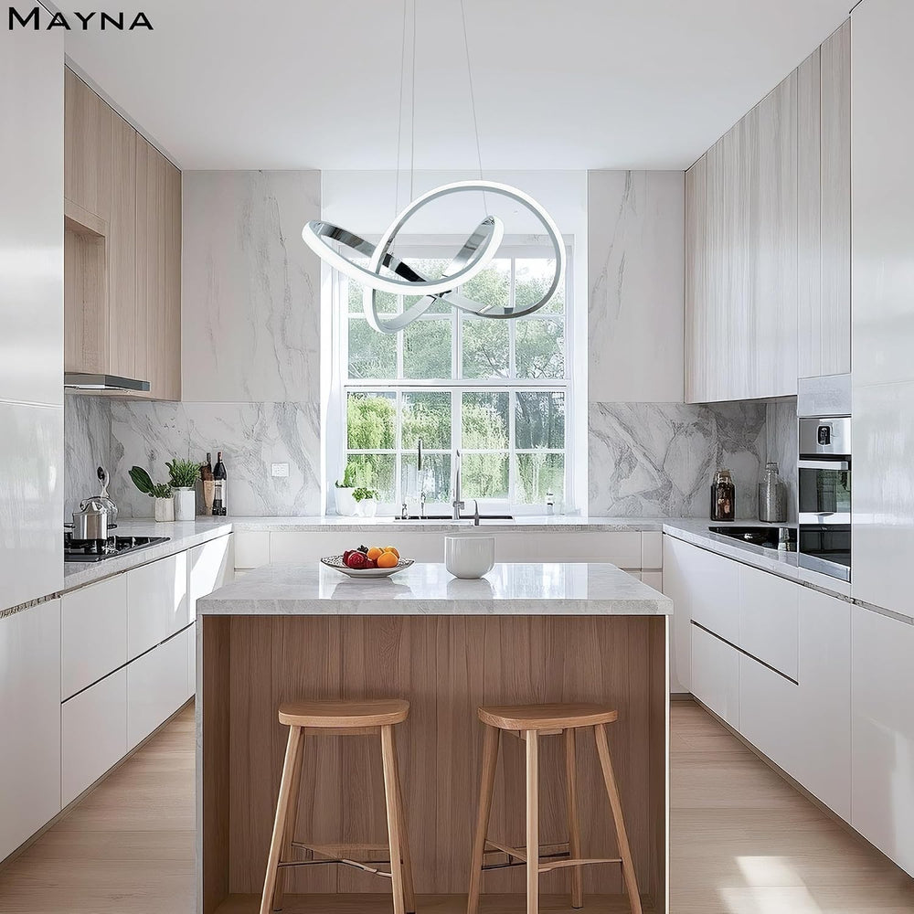 MAYNA Modern LED Chandelier,3000K-6000K Dimmable with Remote Control