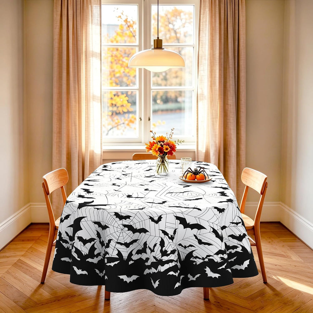 Halloween Bats Oval Tablecloth for Dining Table Decor 60" x 120"