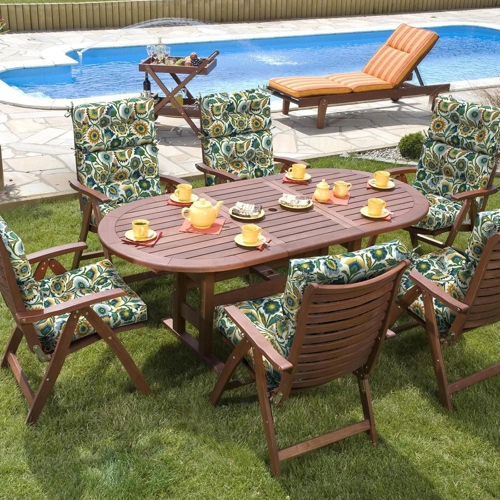 DYTXIII Outdoor High Back Chair Cushions Set of 2, Water Repellent Tufted Roc...