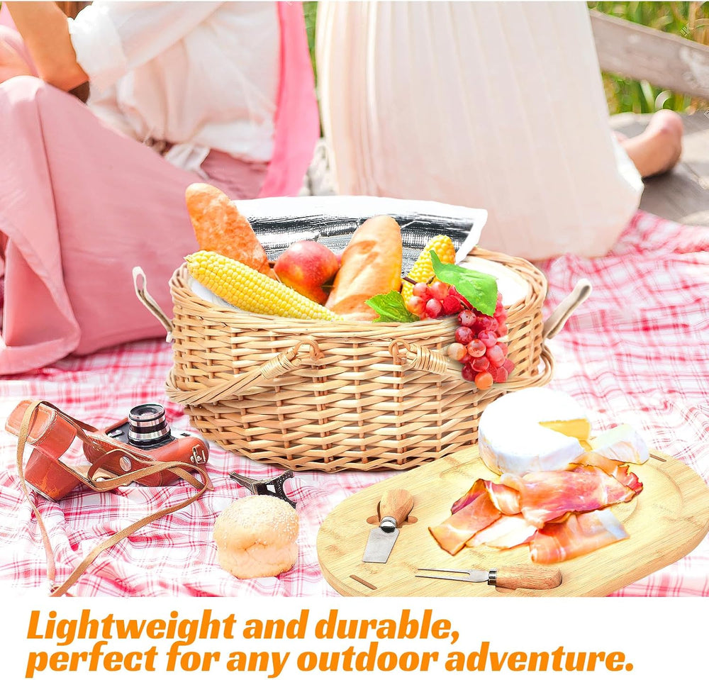 Hap Tim Wicker Picnic Basket Set with Charcuterie Boards for 2 - Unique Gifts...