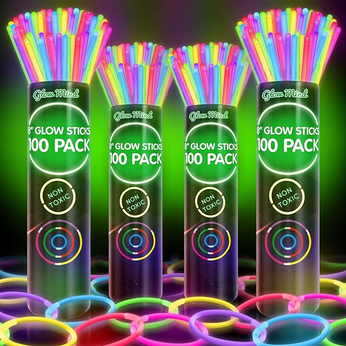 400 Ultra Bright Glow Sticks Bulk - Halloween Glow in the Dark Party Supplies...